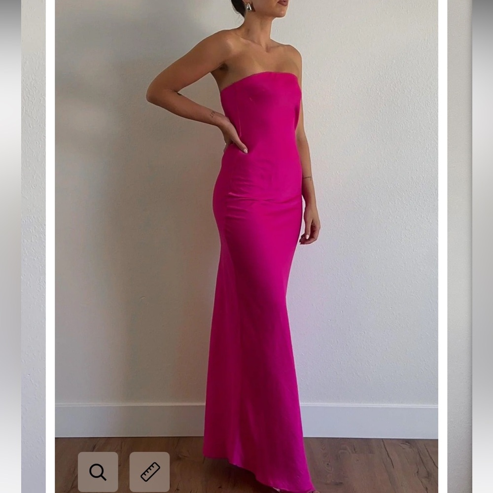 Audrey Pink Strapless Bodycon Dress Wedding Guest